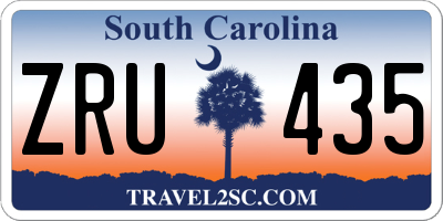 SC license plate ZRU435