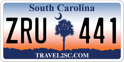 SC license plate ZRU441
