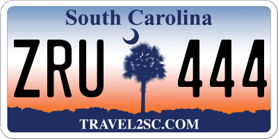 SC license plate ZRU444