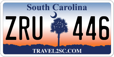 SC license plate ZRU446