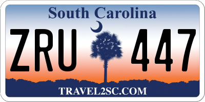 SC license plate ZRU447