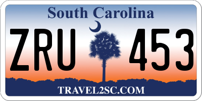 SC license plate ZRU453