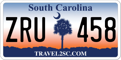 SC license plate ZRU458