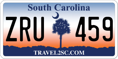 SC license plate ZRU459
