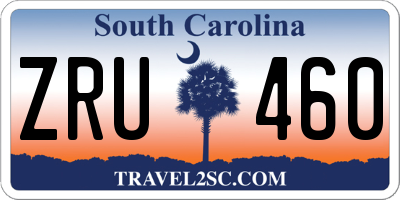 SC license plate ZRU460