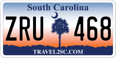 SC license plate ZRU468