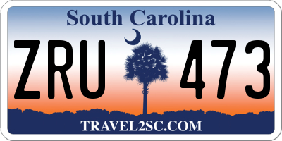 SC license plate ZRU473