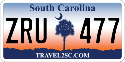 SC license plate ZRU477
