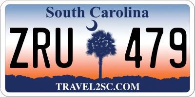 SC license plate ZRU479