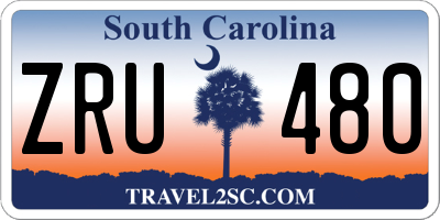 SC license plate ZRU480