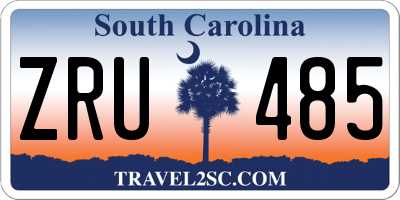 SC license plate ZRU485