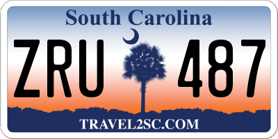 SC license plate ZRU487