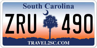 SC license plate ZRU490