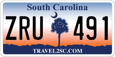 SC license plate ZRU491