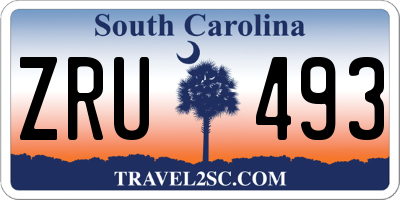 SC license plate ZRU493