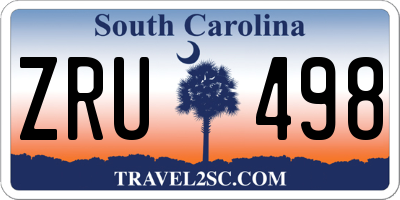 SC license plate ZRU498