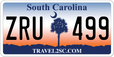 SC license plate ZRU499