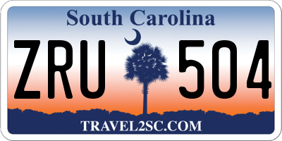 SC license plate ZRU504