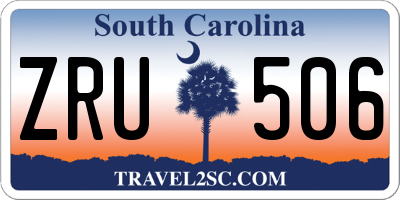 SC license plate ZRU506
