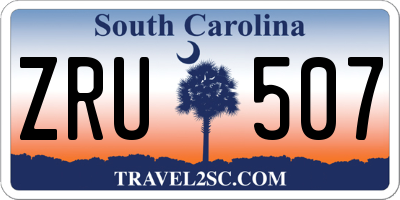 SC license plate ZRU507