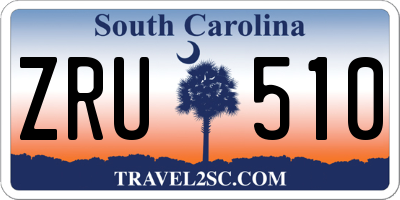 SC license plate ZRU510