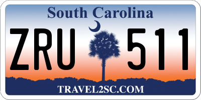 SC license plate ZRU511