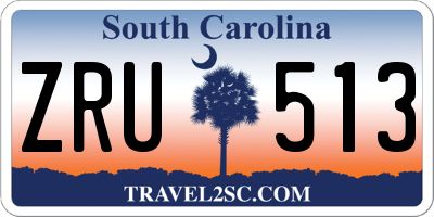 SC license plate ZRU513