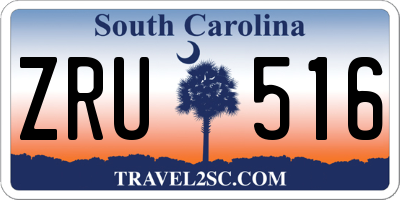 SC license plate ZRU516