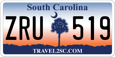 SC license plate ZRU519