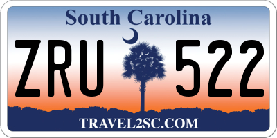 SC license plate ZRU522