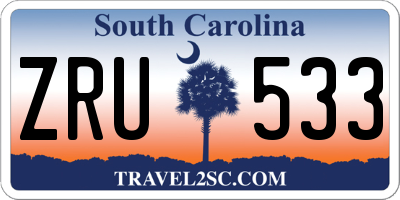 SC license plate ZRU533