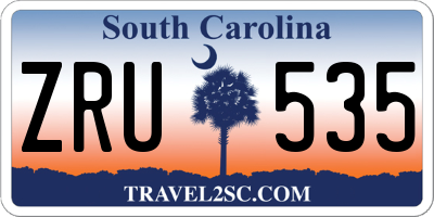 SC license plate ZRU535