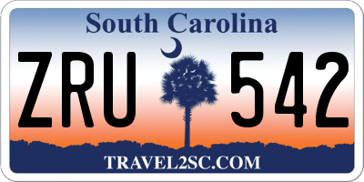 SC license plate ZRU542