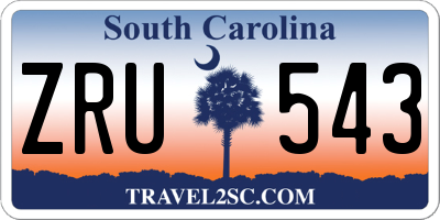 SC license plate ZRU543