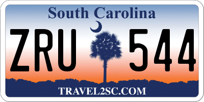 SC license plate ZRU544