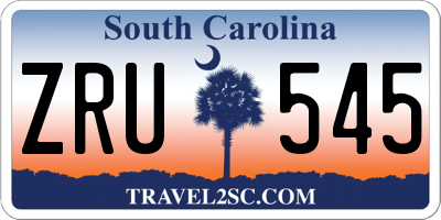SC license plate ZRU545