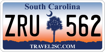 SC license plate ZRU562