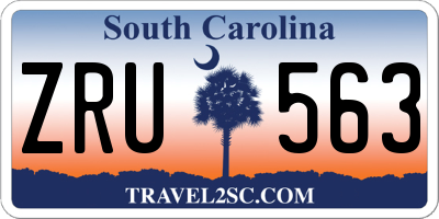SC license plate ZRU563
