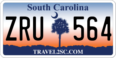 SC license plate ZRU564