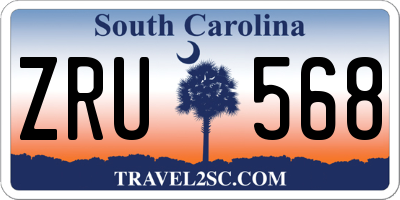 SC license plate ZRU568