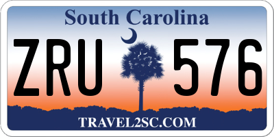 SC license plate ZRU576