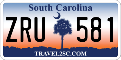SC license plate ZRU581