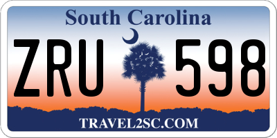 SC license plate ZRU598