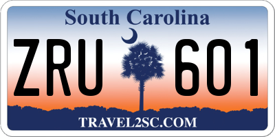 SC license plate ZRU601