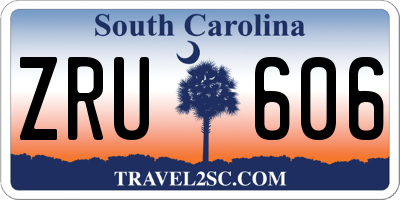 SC license plate ZRU606