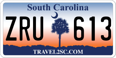 SC license plate ZRU613
