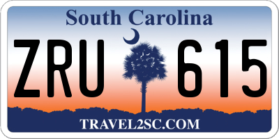 SC license plate ZRU615