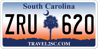 SC license plate ZRU620