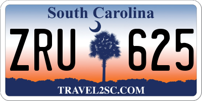 SC license plate ZRU625