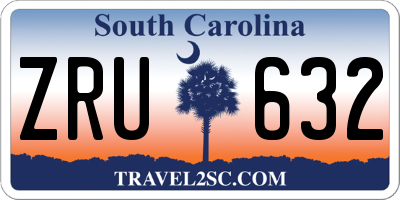 SC license plate ZRU632
